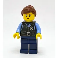 Police Officer - Black Torso, Dark Blue Legs, Reddish Brown Hair