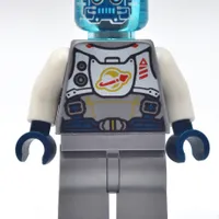 Droid - Flat Silver Torso, Legs, Trans-Light Blue Head