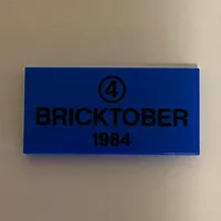 Tile 2 x 4 with '4' in Circle, 'BRICKTOBER 1984' Print