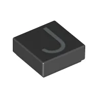 Tile 1 x 1 with letter Capital J Print