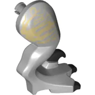 Animal Body Part, Dinosaur, Raptor Leg, Right, with Pin, Black Claws, Tan Stripes