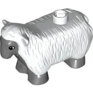 Duplo Animal Sheep with Dark Bluish Gray Face, Belly and Feet Print