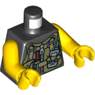 Torso Utility Vest with Pocket, Screwdriver and Radio Print, Yellow Arms and Hands