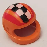 Helmet, Standard with Checks and Red Stripes Print