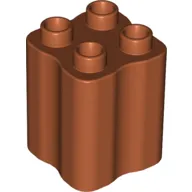 Duplo Brick 2 x 2 x 2 with Indented Sides (Tree Trunk)