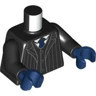 Torso, Suit, Striped Best, Dark Blue Tie, White Shirt print, Black Arms, Dark Blue Hands