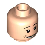 Minifig Head Edna Mode, Dual Sided, Female, Eyebrows, Medium Nougat Lips and Jaw Lines, Wide Smile / Neutral Print [Hollow Stud]
