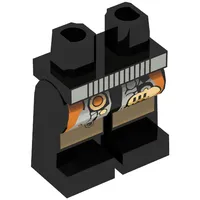 Hips and Black Legs with Gold Circuitry and Silver Belt Print