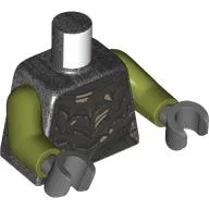 Torso Armor, Silver Spiked Plates, Tan Spots print, Olive Green Arms, Dark Bluish Gray Hands