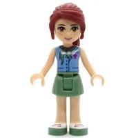 Mia - Medium Azure Shirt, Sand Green Skirt, Veterinarian