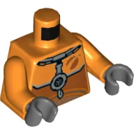 Torso Space Suit, with Dark Bluish Gray Panels Print, Orange Arms, Dark Bluish Gray Hands