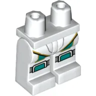 Hips and White Legs with Spacesuit, Dark Turquoise Panels and Knee Pads, Gold Trim Print