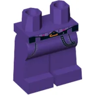Hips and Dark Purple Legs with Striped Vest Tails, Black Belt with Orange Buckle, Pockets and Silver Chain Print (The Joker)