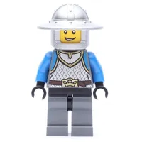 Knight, Blue, Wide Brim Helmet
