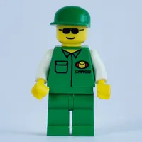 Cargo Worker, Green Jacket with Pocket, Green Cap, Sunglasses