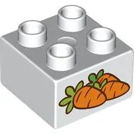 Duplo Brick 2 x 2 with Carrots print