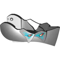 Large Figure Head, Jaw without Axle Hole with 4 Red Eyes Print