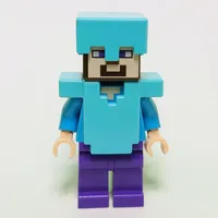 Steve in Medium Azure Helmet and Armor, Purple Legs