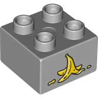 Duplo Brick 2 x 2 with Banana Peel print