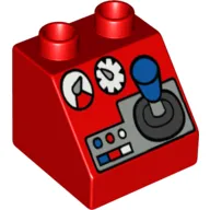 Duplo Brick 2 x 2 Slope 45 with Joystick and Controls Print