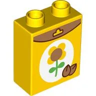 Duplo Brick 1 x 2 x 2 with Sunflower Seed Box print