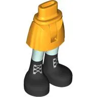 Minidoll Hips and Short Skirt with Light Aqua Legs, Black Boots, Silver Laces print