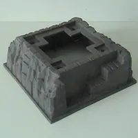 Baseplate Raised 16 x 16 No Studs with Cross Opening and 4 Holes with Marbled Red, Light Bluish Gray, and Black Pattern