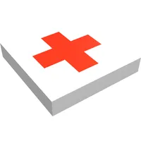 Tile 2 x 2 with Red Cross Print