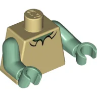 Torso Shirt with Sand Green Neck Print, Sand Green Arms and Hands