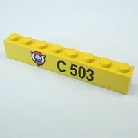 Brick 1 x 8 with Coast Guard Logo, 'C 503' Print