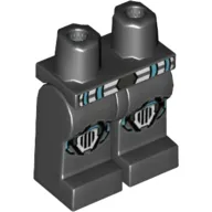 Hips and Black Legs with Gray and Medium Azure Belt and Medium Azure, Gray and Black Knee Pads with Grille Print