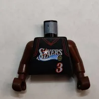Torso Basketball Jersey, Philadelphia 76ers '3' Print, Long One Piece Arms Brown (NBA)
