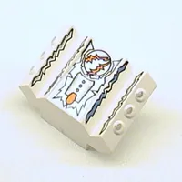 Brick Sloped 2 x 2 No Studs with Angled Side Block Extensions and Freeze Print