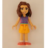 Luna - Bright Light Blue Top, Bright Light Orange Skirt