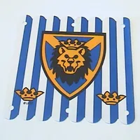 Banner, 16 x 16 with Blue Stripes and Lion Head Shield Print