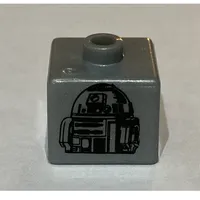 Pen Bead, Square with R2-D2 Print