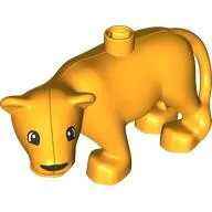 Duplo Animal Lion Adult Female with Head turned Left with Black Eyes print
