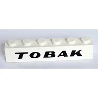 Brick 1 x 6 with 'TOBAK' Italic Bold print