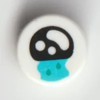 Tile Round 1 x 1 with Black Eye, Blue Tears print
