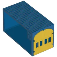 Fabuland, Building, Garage Block with Yellow Windows and Yellow Doors