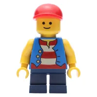 Kid, Blue Torso, Dark Blue Legs, Red Cap