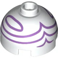 Brick Round 2 x 2 Dome Top, Hollow Stud with Purple Lines print