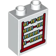 Duplo Brick 1 x 2 x 2 with Bottom Tube and Abacus Print