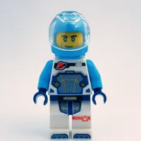 Astronaut, White and Dark Azure Spacesuit, Dark Azure Backpack and Helmet