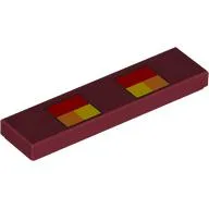 Tile 1 x 4 with Pixelated Red/Orange/Yellow Eyes print