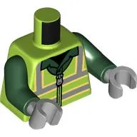 Torso, Dark Green Arms, Light Bluish Gray Hands with print