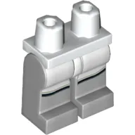 Hips and Light Bluish Gray Legs with White Robe with Black and Tan Border Print