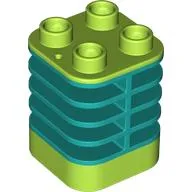 Duplo Brick 2 x 2 x 2 Lime with Flex Spring