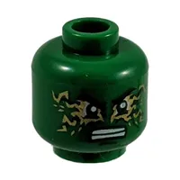 Minifig Head Lloyd, White Eyes, White and Gold Airjitzu Electricity Print [Hollow Stud]