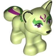 Animal, Fox with Magenta and Green Face Decoration Print